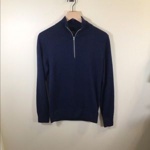 J. Crew 100% Merino Wool Half-Zip Sweater Navy
